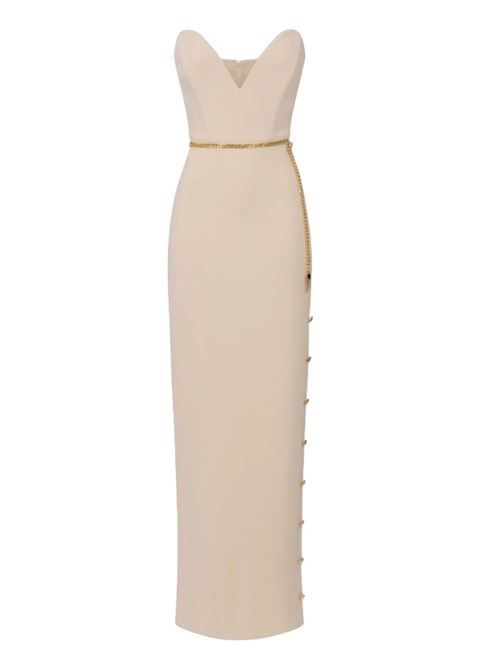 Red carpet dress in crepe with bustier neckline ELISABETTA FRANCHI | AB62946E2.045